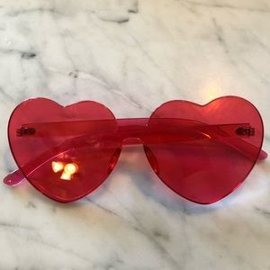 Heart ❤️❤️ bright pink/red sunglasses